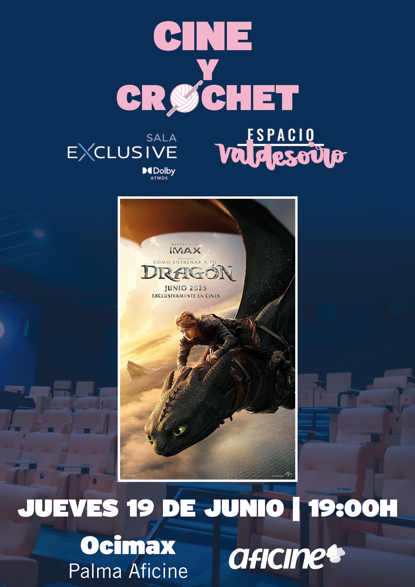Cine + Crochet<br>Cómo entrenar a tu dragón